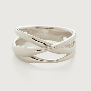 *SALE* Monica Vinader Nura Cross Over Ring Sterling Silver